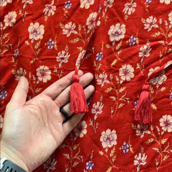 Xhilaration Red Floral Loose Dress - Picture 4 of 6